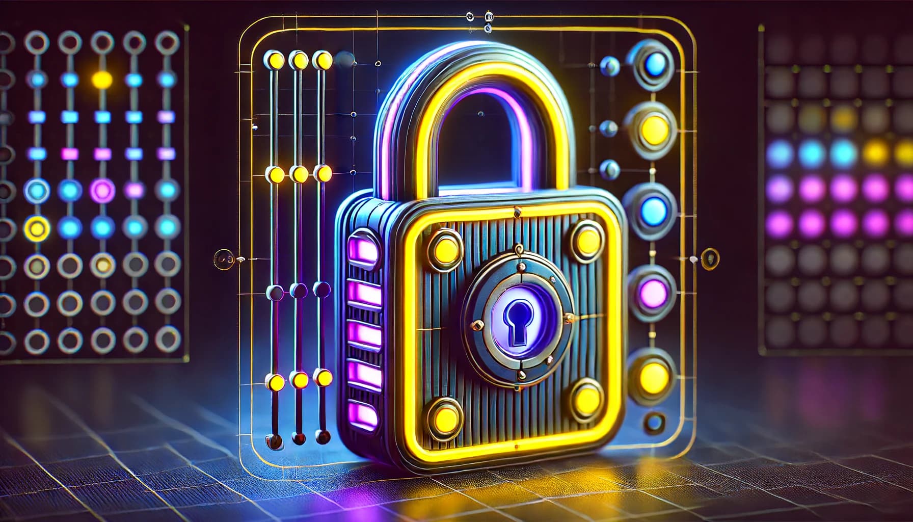 neon lock in game interface